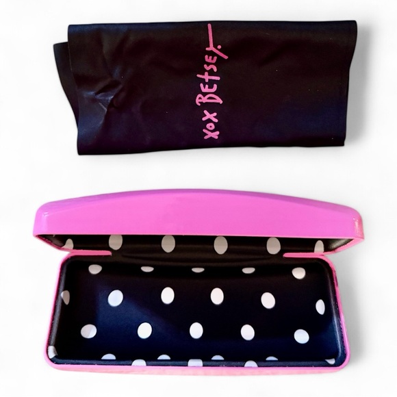 Authentic BETSEY JOHNSON Bright Pink Hardshell Eyeglasses Case NWOT - Picture 5 of 8